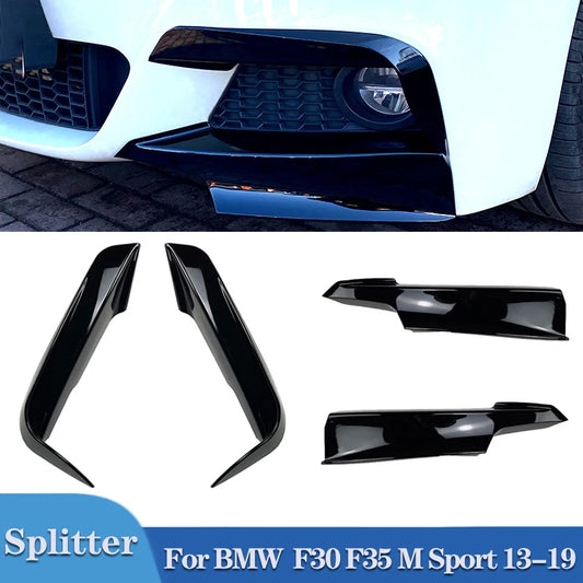 Carbon Fiber Front Bumper Side Splitter Fog Lamp Fangs